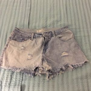 High waister denim shorts
